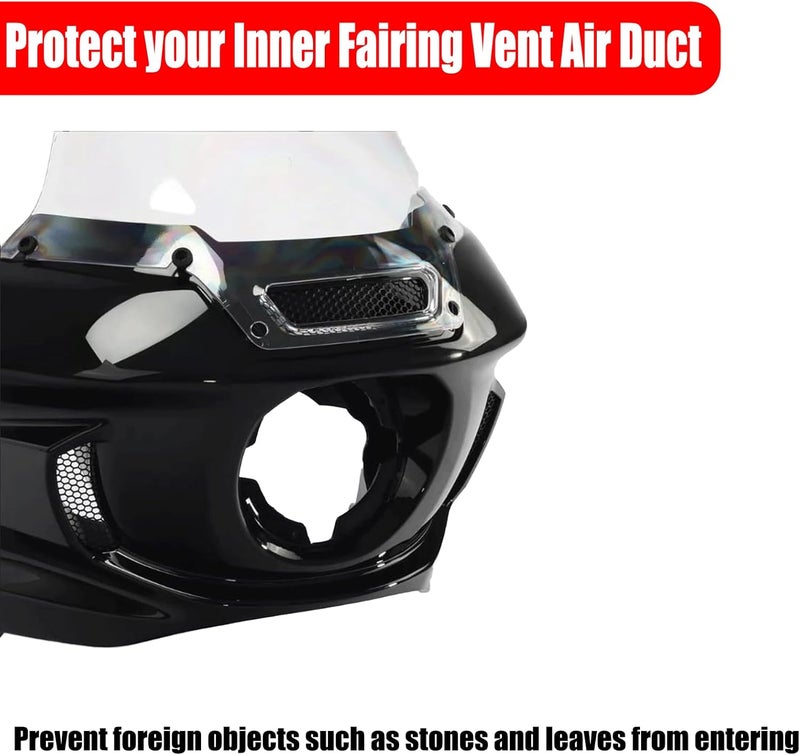 VPZMT Fairing Mesh Vent Screen Grills for Harley Softail 2022-2025 Low Rider ST FXLRST, 2022 Low Rider El Diablo FXRST Models, Black Metal - Image 3